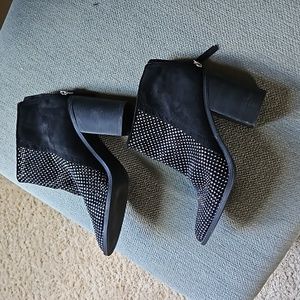 Madden Girl suade and glimmer booties